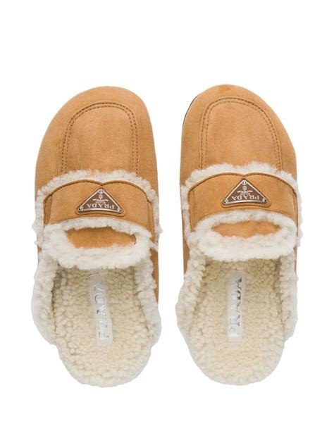 prada triangle logo lined slippers|Prada slippers patterns.